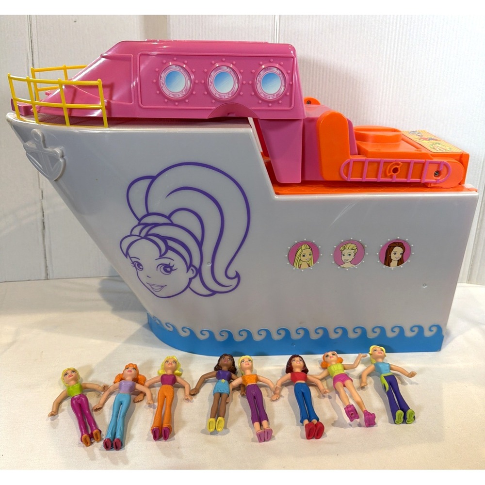 Polly Pocket Cruise Ship Boat Playset + 8 Dolls Lot Replacement Figures
